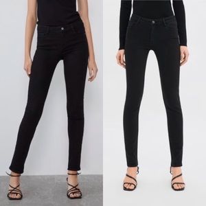 ZARA Mid Rise Skinny Black Jeans, US Size 12